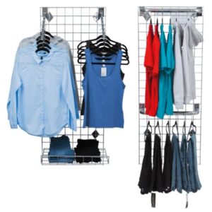 6ft Polished Chrome Gridwall Hanging Display Kits