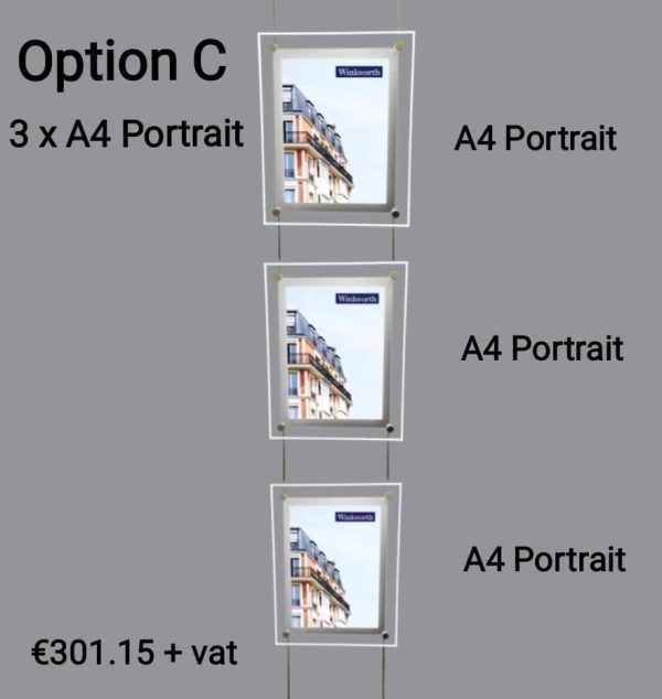 Energy-efficient Double Sided Cable Kit Window Displays with illuminated poster pockets - Image 3