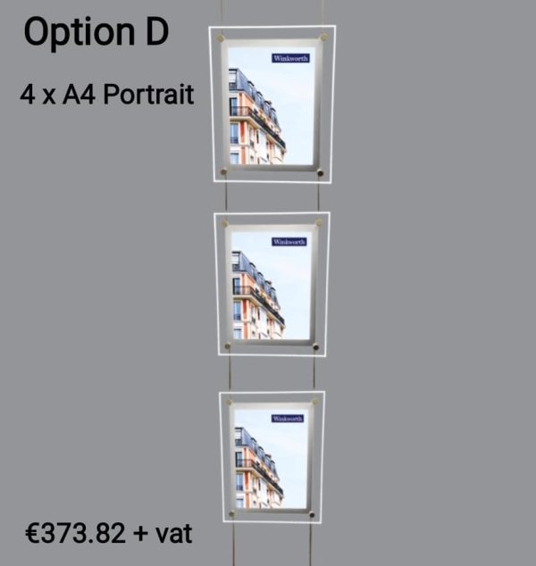Energy-efficient Double Sided Cable Kit Window Displays with illuminated poster pockets - Image 2