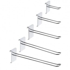 Chrome Gridwall Double Prong Hooks in five different lengths