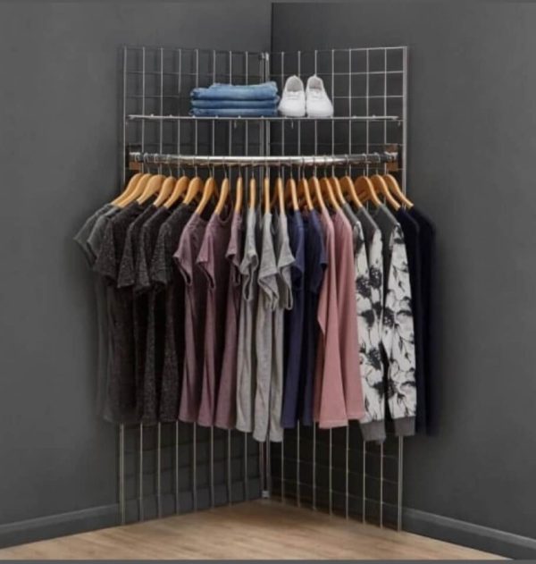 Gridwall Corner Display Kit for hanging and storing various products instore