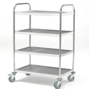 stainless steel shelf trolley with 4 shelves