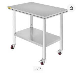36" x 24" Stainless Steel Table Work Bench.