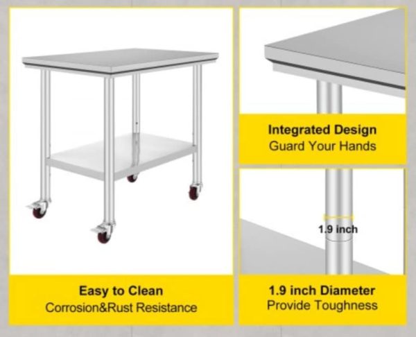 36" x 24" Stainless Steel Table Work Bench. - Image 7