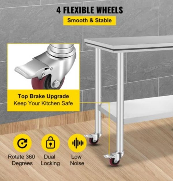 36" x 24" Stainless Steel Table Work Bench. - Image 6