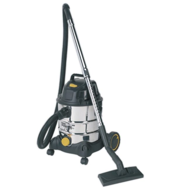 110V Vacuum Cleaner for Industrial Wet & Dry use, 20Litre 1250W/110V Stainless Drum - Image 2
