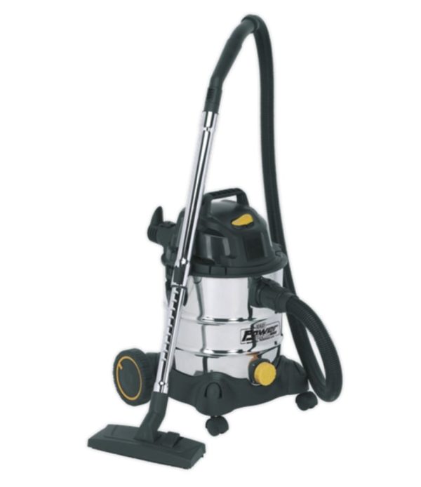110V Vacuum Cleaner for Industrial Wet & Dry use, 20Litre 1250W/110V Stainless Drum - Image 3