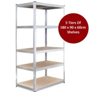 Boltless 5 Layer Garage Shelving Unit 1800mm High X 900mm Wide X 600mm Deep
