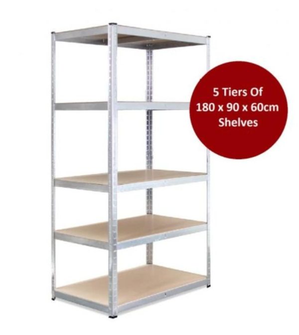 Boltless 5 Layer Garage Shelving Unit 1800mm High X 900mm Wide X 600mm Deep