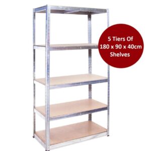 Boltless 5 Layer Garage Shelving Unit 1800mm High x 900mm Wide x 400mm Deep