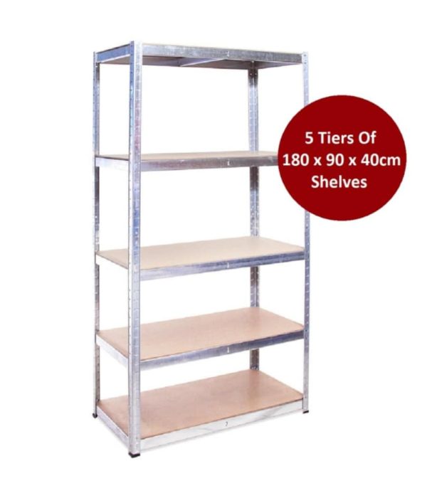 Boltless 5 Layer Garage Shelving Unit 1800mm High x 900mm Wide x 400mm Deep