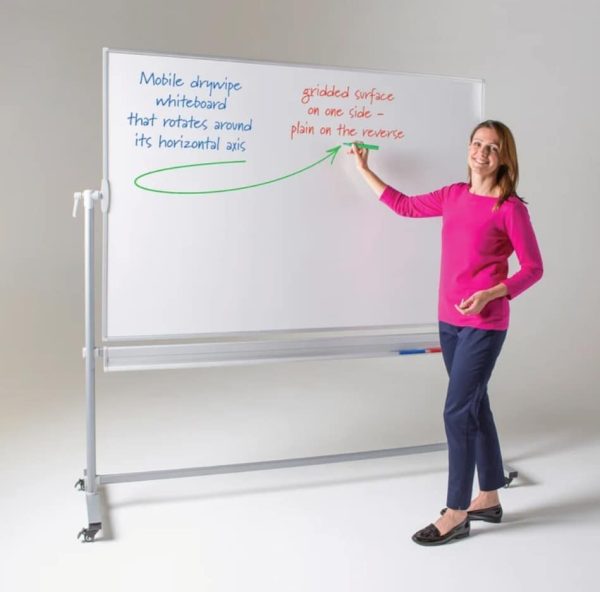 Revolving whiteboard on wheels with brakes. - Image 6