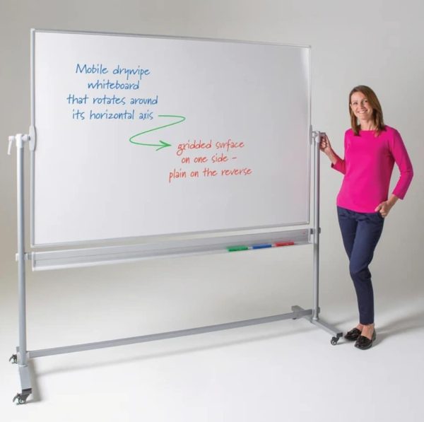 Revolving whiteboard on wheels with brakes. - Image 7