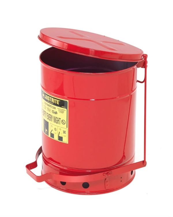 Oily waste safety bins available in 3 sizes.