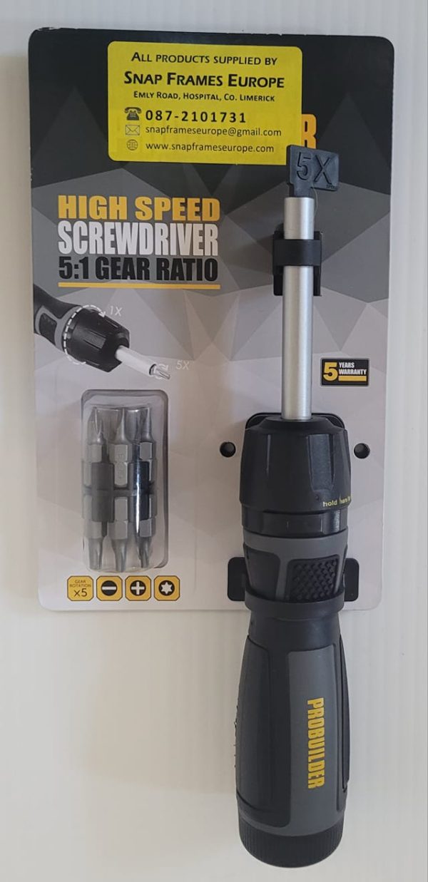 High Speed Ratchet Screwdriver with a 5 year warranty.