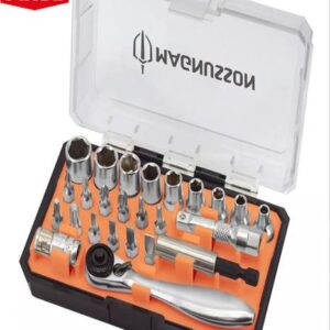MAGNUSSON 1/4" DRIVE SOCKET SET 25 PIECES with 2 year warranty.