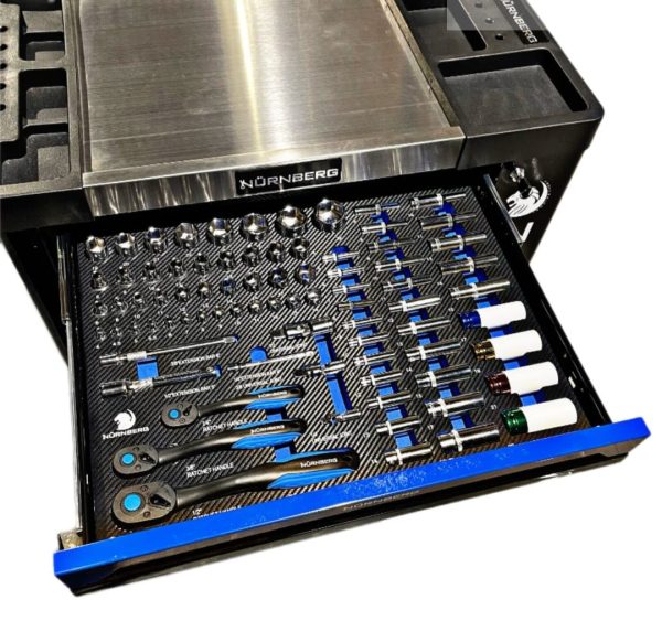 7 Drawer Caster Mounted Roller Tool Chest Cabinet with extra Storage Door - Image 11