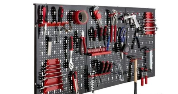 Garage & Workshop Wall Mounted Organiser Storage Rack Bin Hook Panel Set. - Image 4