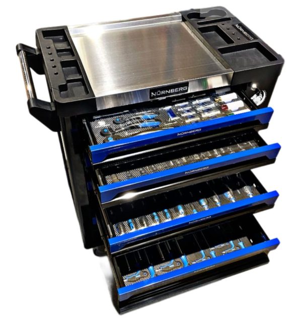 7 Drawer Caster Mounted Roller Tool Chest Cabinet with extra Storage Door - Image 12