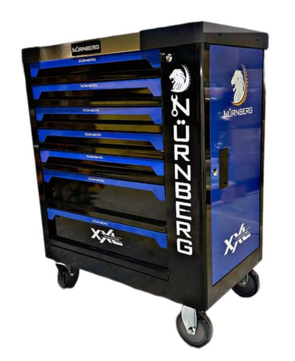 7 Drawer Caster Mounted Roller Tool Chest Cabinet with extra Storage Door