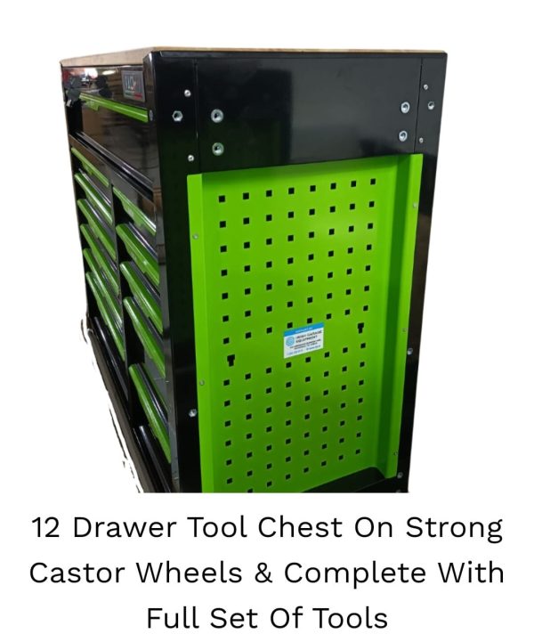 Pacini 12 Drawer Tool Chest On Strong Castor Wheels & Complete With Full Set Of Tools - Image 9