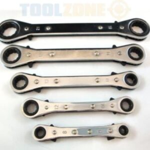 5 Piece Toolzone mm Flat Ratchet Ring Spanners