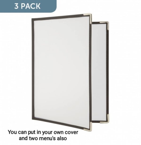 Set of 3 American style A4 Menu Holders with Clear Pockets - Image 4