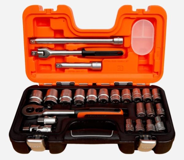 Bahco 24-Piece Metric 1/2 in Standard Socket Set with Ratchet, 6 point - Image 4