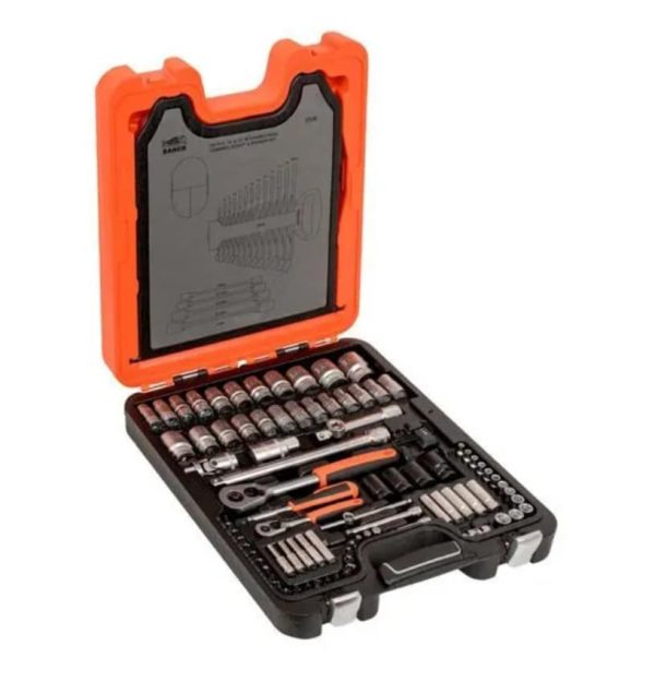 Bahco 94-Piece Imperial, Metric 1/2" & 1/4" Deep Socket/Standard Socket/Spanner/Allen Key/Bit Set with Ratchet, 6 - Image 8