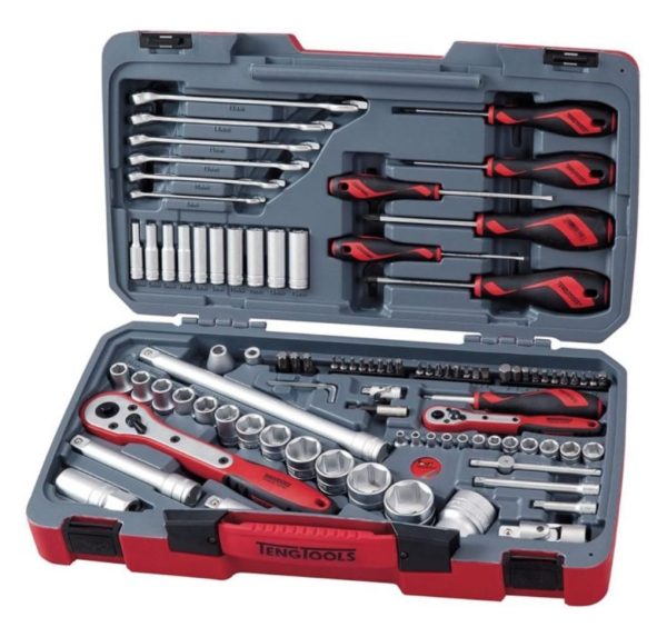 Teng 95 Piece Socket Set 1/2"-1/4" Drive including Spanners & Screwdrivers. - Image 3