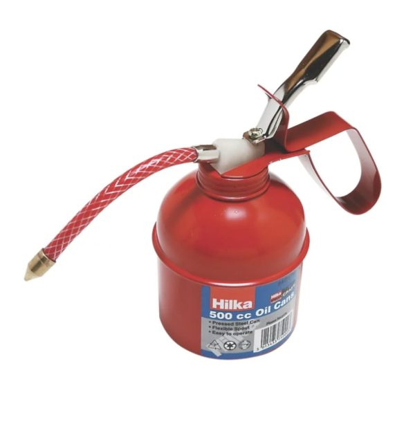 STEEL OIL CAN RED 500CC
