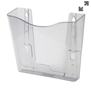 Deflecto Wall Mountable Literature Display Polystyrene 265mm x 100mm x 260mm A4 Smoke