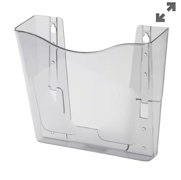 Deflecto Wall Mountable Literature Display Polystyrene 265mm x 100mm x 260mm A4 Smoke