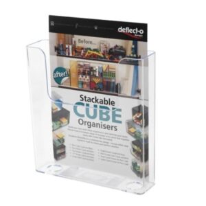 Deflecto Wall Mountable Literature Display 225mm x 50mm x 242mm A4 Clear Acrylic