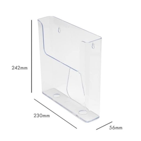 Deflecto Wall Mountable Literature Display 225mm x 50mm x 242mm A4 Clear Acrylic - Image 4