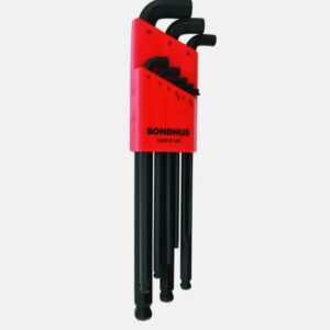 Bondhus Stubby Head 9 piece L Shape Metric Hex Key Set, 1.5 → 10mm