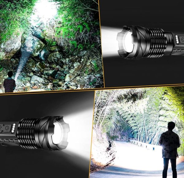 Our Military Grade super bright flashlight uses a super bright high power wick to dispel the darkness, with a maximum lumen value of 20,000 and a super long range of 500 meters. - Image 3