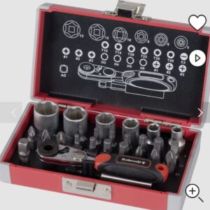 26 PIECE ROTHEWALD MINI-RATCHET SET, 1/4" METRIC WITH FEMALE RATCHET.