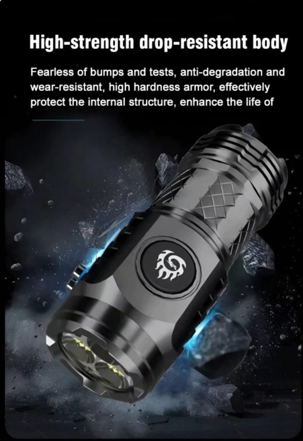 German Three-eyed Monster Rechargeable Flashlight with five lighting modes. - Image 3