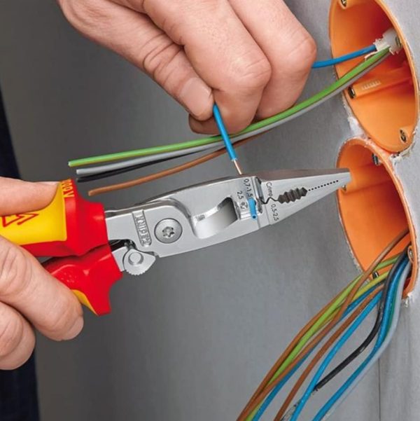 Knipex Multi-purpose pliers for electricians - Insulated 1000V - With spring - Fall prevention eyelet
