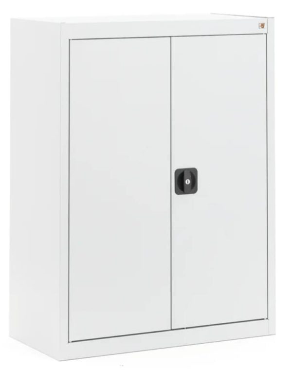 Metal storage cabinet 1065mm High x 800mm Wide x 400mm Deep in light grey.