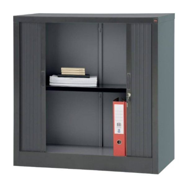 Black Lockable Cupboard with Steel Shelf. - Image 2
