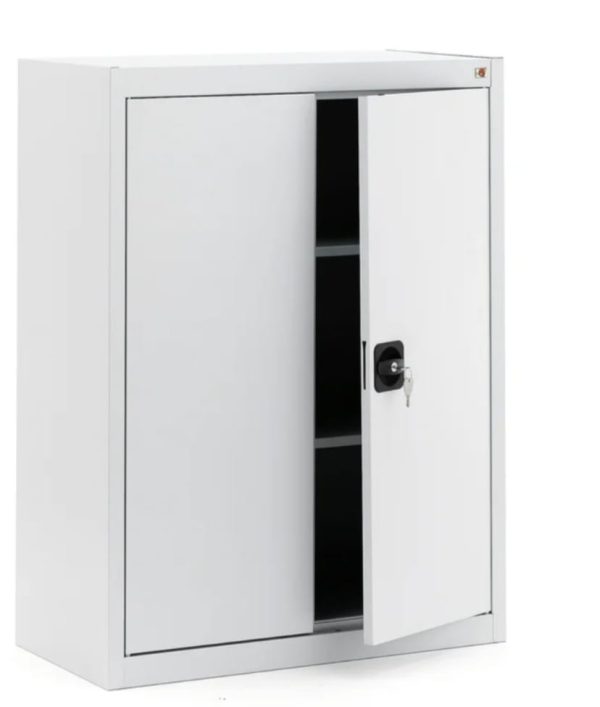 Metal storage cabinet 1065mm High x 800mm Wide x 400mm Deep in light grey. - Image 3