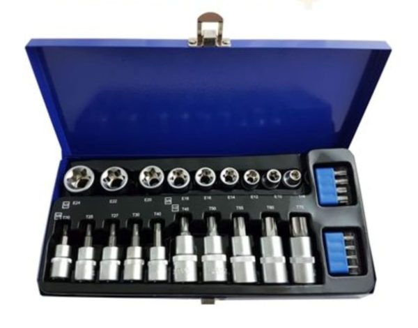 27 Piece 3/8 & 1/2 Star Bits & E Sockets - Image 2