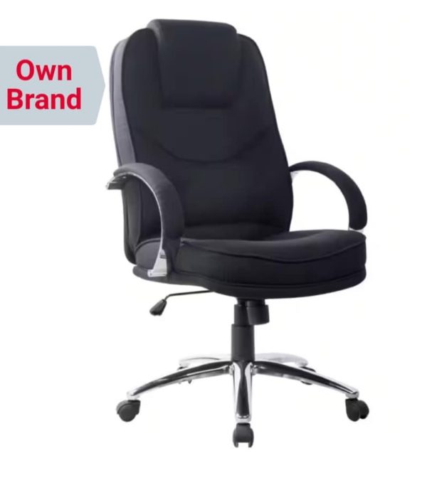 Tilt Executive Chair with Fixed Armrests and Adjustable Seat in Black - Image 5