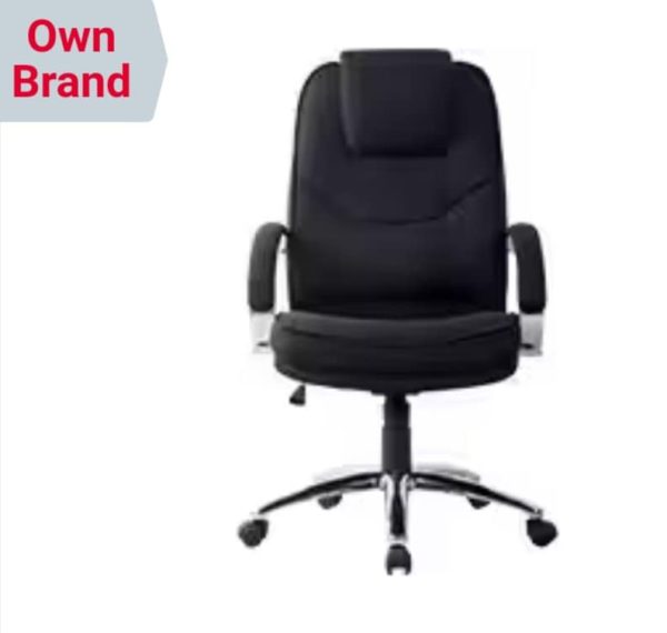 Tilt Executive Chair with Fixed Armrests and Adjustable Seat in Black - Image 4