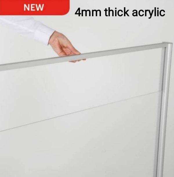 Large Freestanding Perspex Sneeze Screen - guard 800mm wide x 1000mm high - Image 2