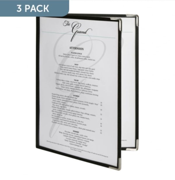 Set of 3 American style A4 Menu Holders with Clear Pockets - Image 5