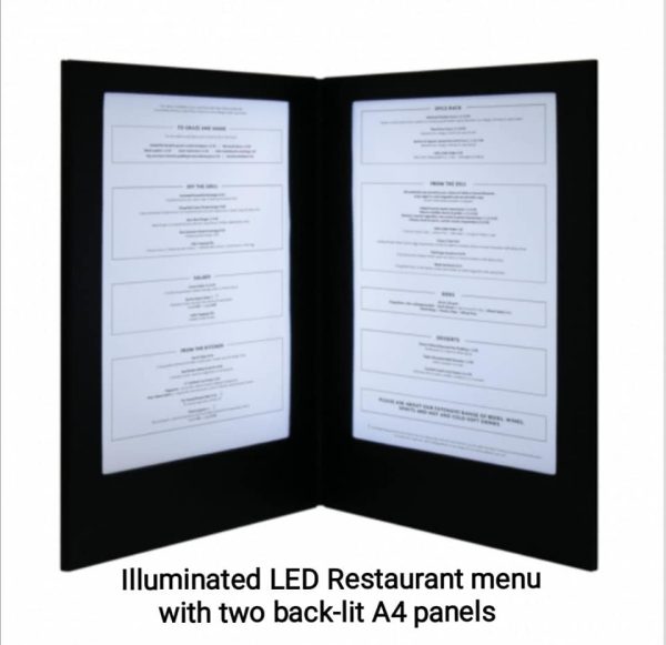 Illuminated LED A4 premium Menu Cover - Image 5