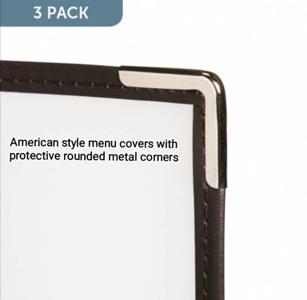 Set of 3 American style A4 Menu Holders with Clear Pockets - Image 7